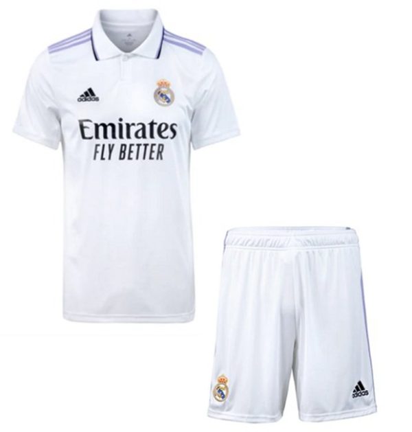 camiseta de futbol Real Madrid Eden Hazard 7 Primera Equipación Niño Kit 2022-23