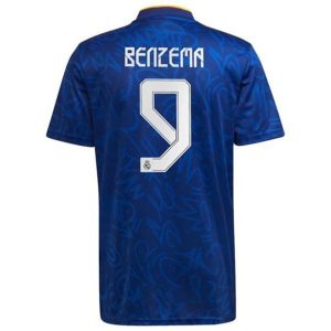 camiseta de futbol Real Madrid Karim Benzema 9 Segunda Equipación 2021 2022