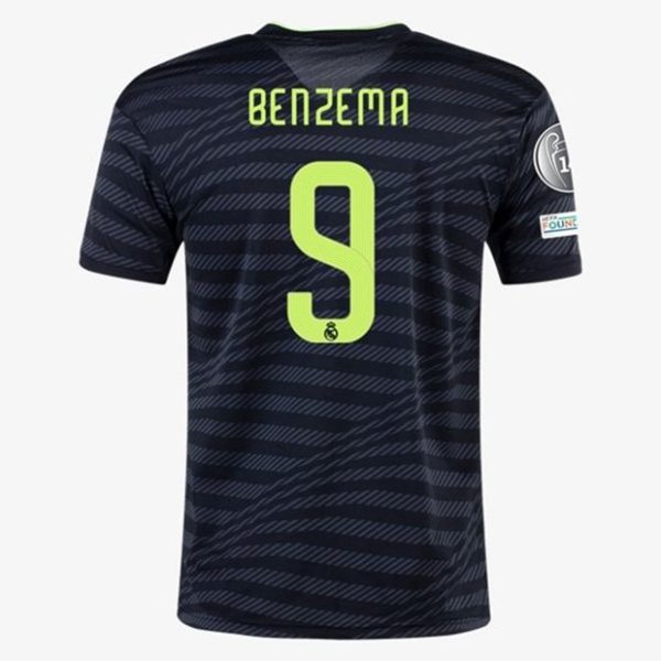 camiseta de futbol Real Madrid Karim Benzema 9 Tercera Equipación 2022 2023
