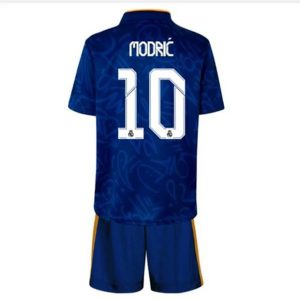 camiseta de futbol Real Madrid Luka Modrić 10 Segunda Equipación Niño Kit 2021-22