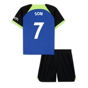 camiseta de futbol Tottenham Hotspur Son Heung-min 7 Segunda Equipación Niño Kit 2022-23
