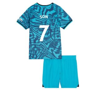 camiseta de futbol Tottenham Hotspur Son Heung-min 7 Tercera Equipación Niño Kit 2022-23